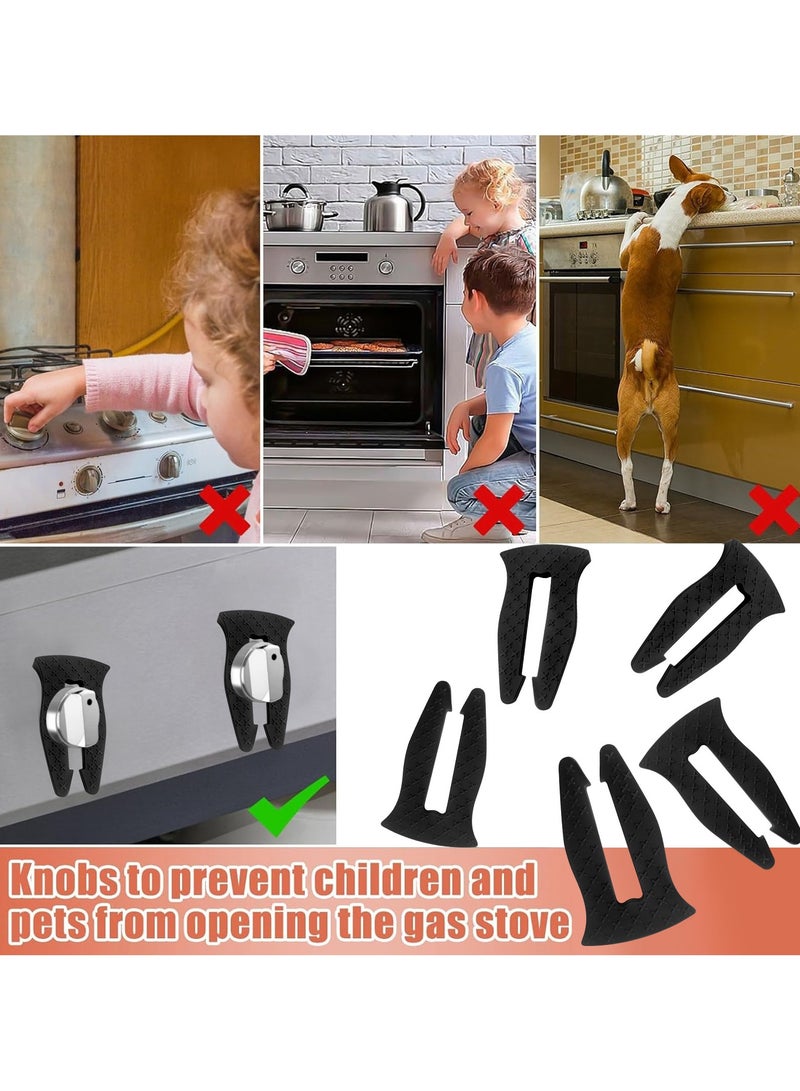 general Gas Stove Knob Locks for Kids 6 Pcs Silicone Child Safety Stove Knob Covers Anti-Error Touch Gas Valve Locks for Kitchen Stove Protection - Image 3